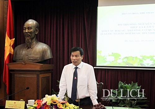 Bộ trưởng Bộ VHTTDL Nguyễn Ngọc Thiện phát biểu tại buổi làm việc